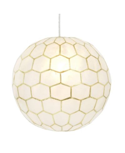 Storied Home Подвесной светильник Capiz Honeycomb Globe из белых ракушек