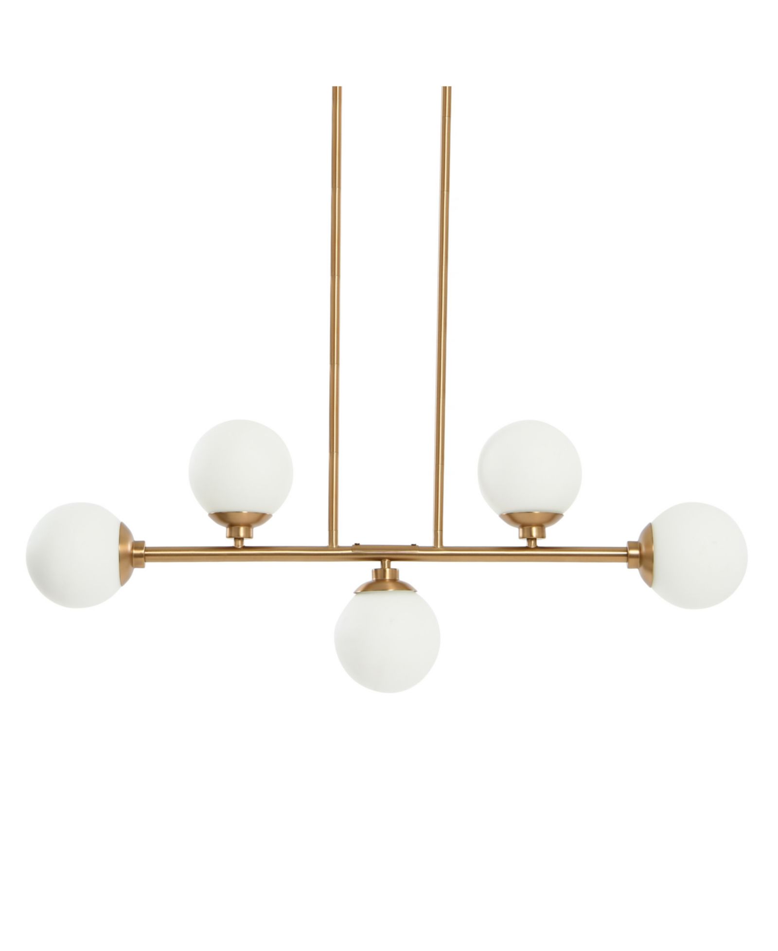 Люстра Robert Stevenson Lighting Lorne Metal and Frosted Glass 5-Light Brushed Gold