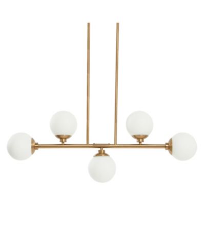 Люстра Robert Stevenson Lighting Lorne Metal and Frosted Glass 5-Light Brushed Gold