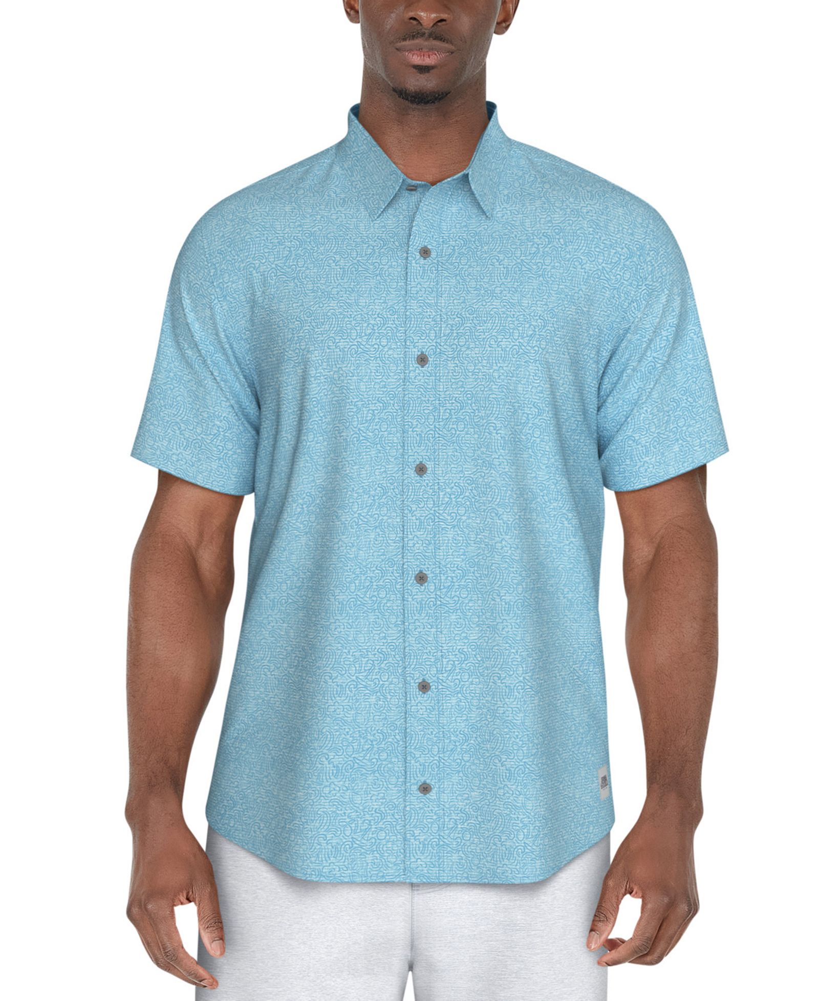 PGA TOUR Men's Textured Short-Sleeve Fruit Print Shirt