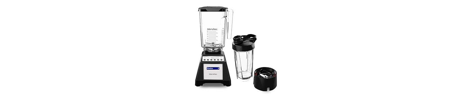 Blendtec Total Classic Original Blender - WildSide+ Jar and GO Travel Bottle (34 oz) BUNDLE - Professional-Grade Power - 6 Pre-programmed Cycles - 10-speeds - Black, 90 oz
