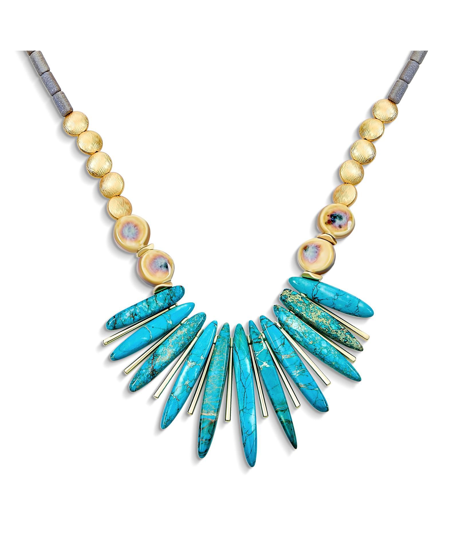 Bling Jewelry ожерелье-чокер с голубым пятнистым камнем и регулируемой длиной