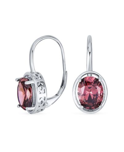 Bling Jewelry Винтажные серьги-подвески с овальным CZ и застежкой Lever Back из стерлингового серебра