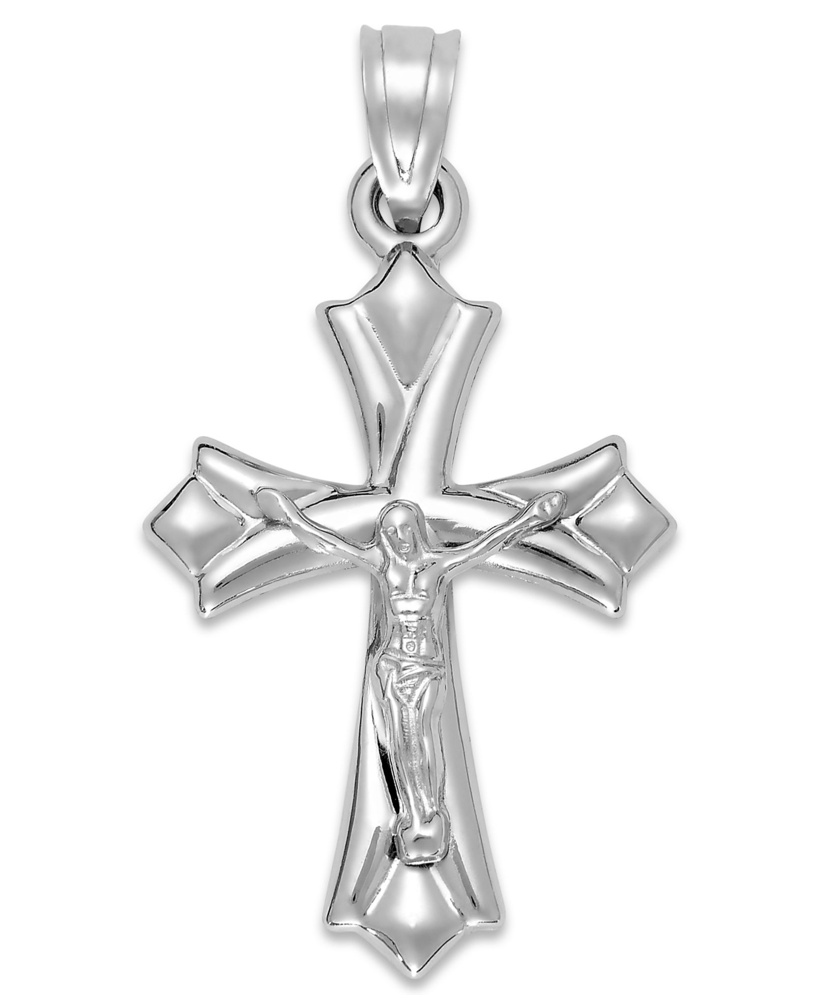Обратимый кулон в виде креста из белого золота 14k