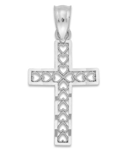Подвеска Cross Charm в 14k White Gold