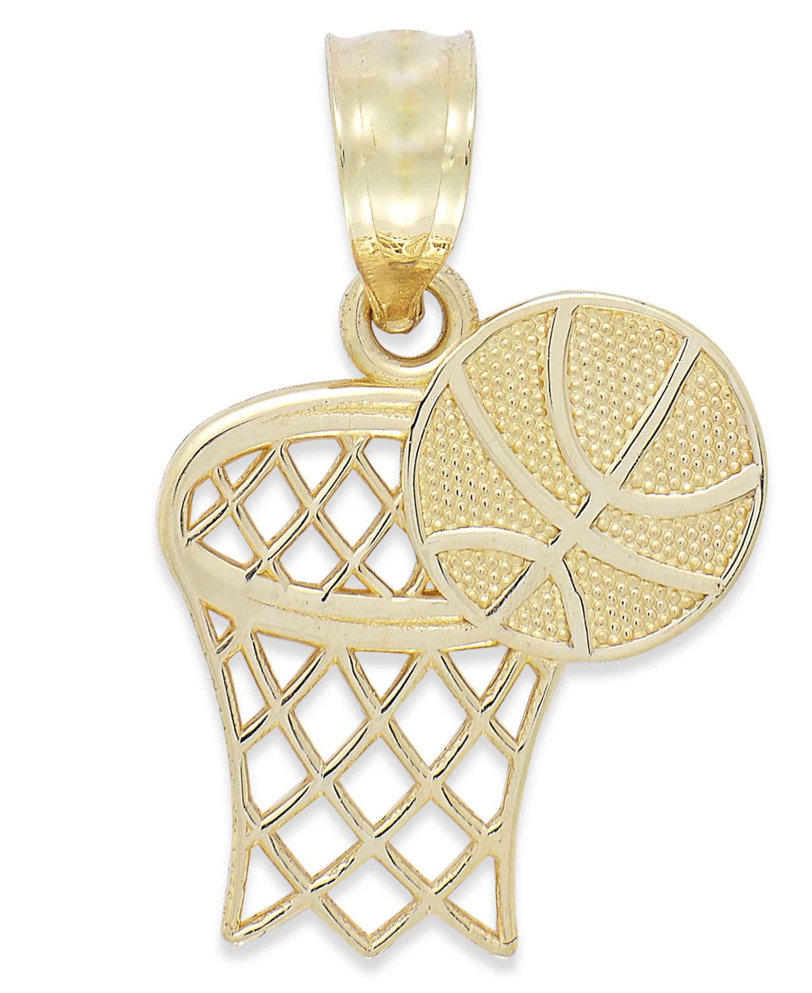 Подвеска в виде баскетбольного кольца из золота 14k