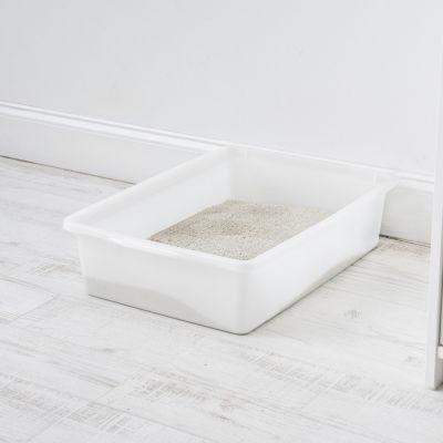 Лоток для кошачьего туалета IRIS Large Open Top, прочный и удобный, жемчужный