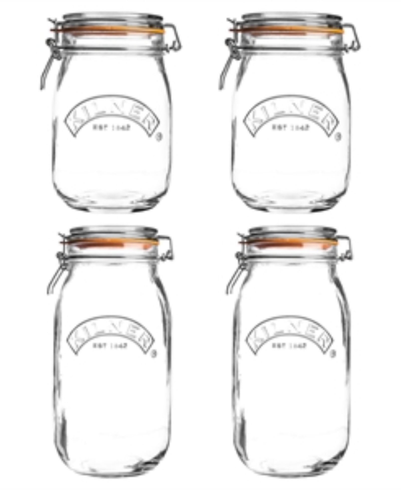 Kilner Set of 4 Round Clip Top Jars
