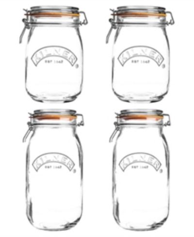 Набор из 4 круглых банок с зажимом Kilner