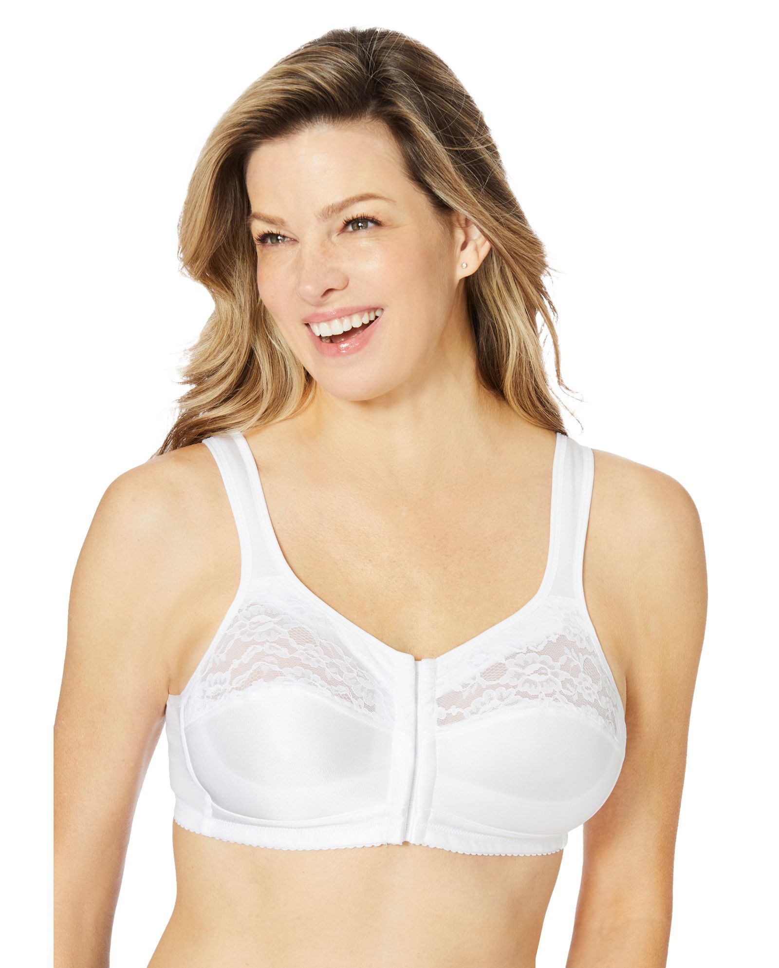 Comfort Choice Women's Easy Enhancer Front-Close Wireless Bra