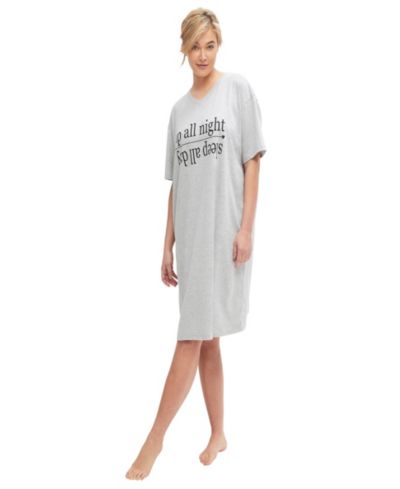 Женская ночная рубашка ellos Cotton Spanex Jersey V-Neck с коротким рукавом