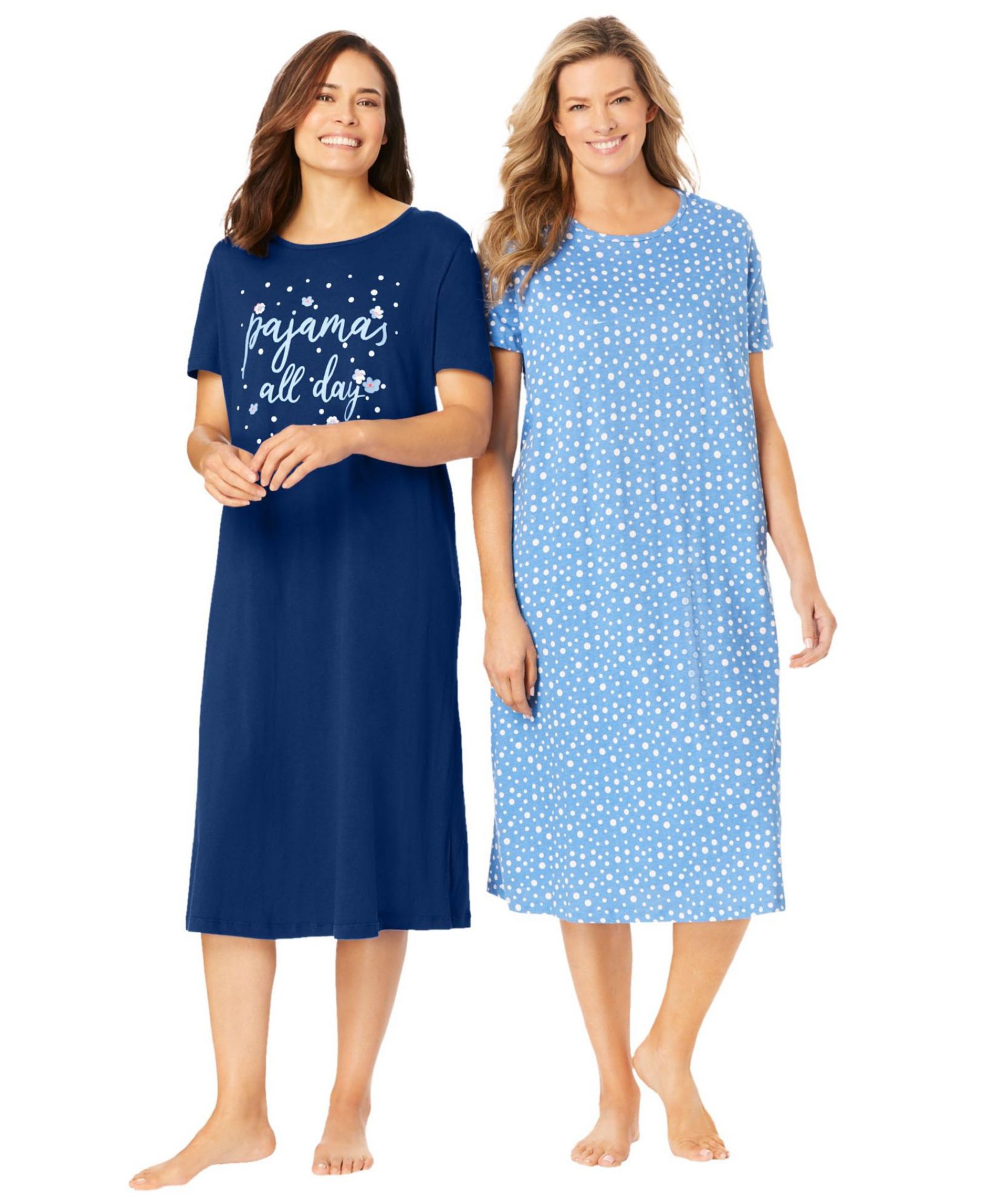 Dreams & Co. Women's Dreams and Co. 2-Pack Long Sleepshirts