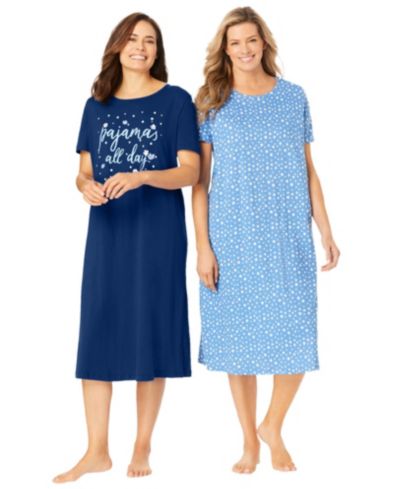 Dreams & Co. Women's Dreams and Co. 2-Pack Long Sleepshirts