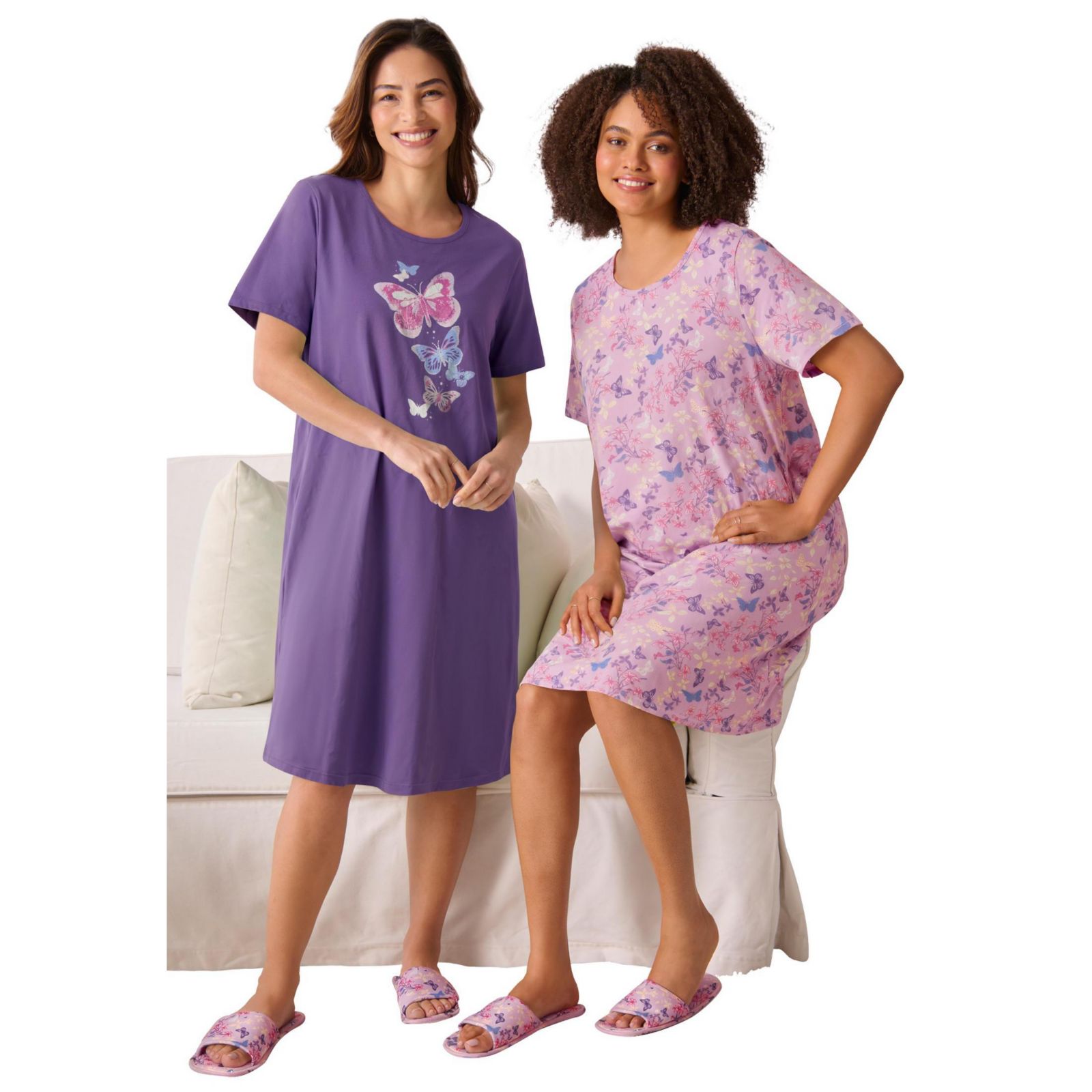 Dreams & Co. Women's Dreams and Co. 2-Pack Short-Sleeve Sleepshirt