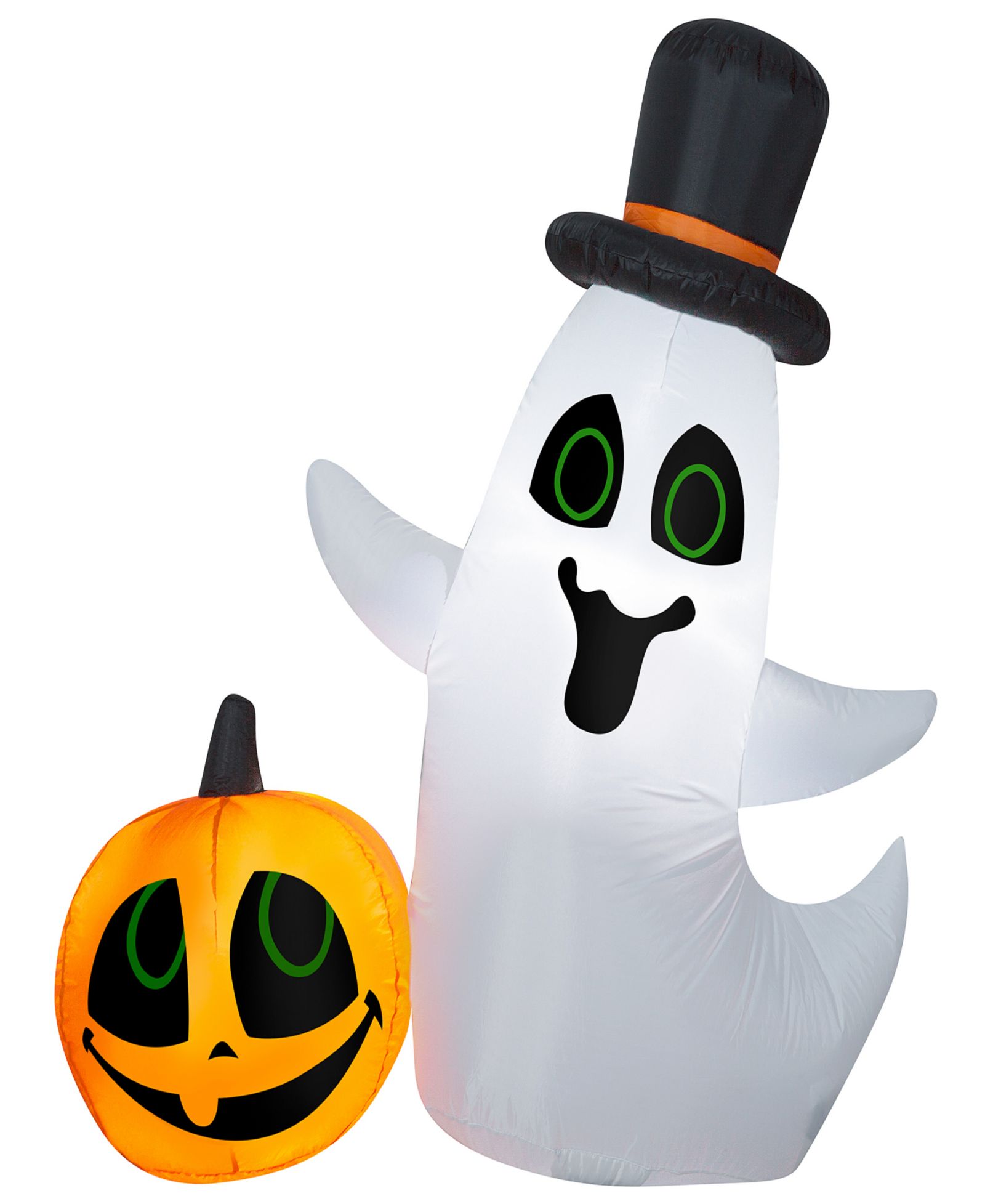 Надувной призрак National Tree Company 4' Halloween Inflatable Ghost with Pumpkin, LED Lights