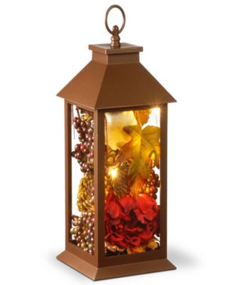 Национальный фонарь Harvest 12" с LED Lights, с тыквами, листьями, цветами и ягодами