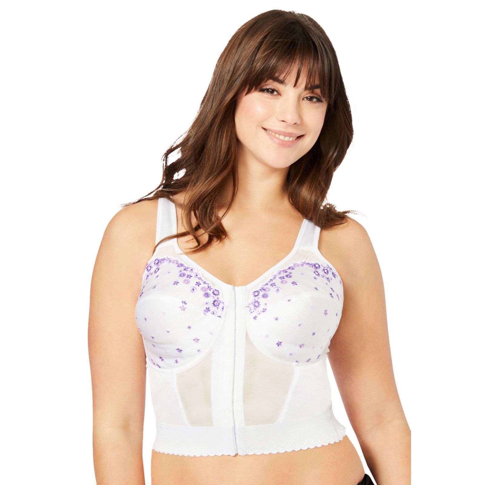 Бюстгальтер Comfort Choice Women's Embroidered Front-Close Longline Posture