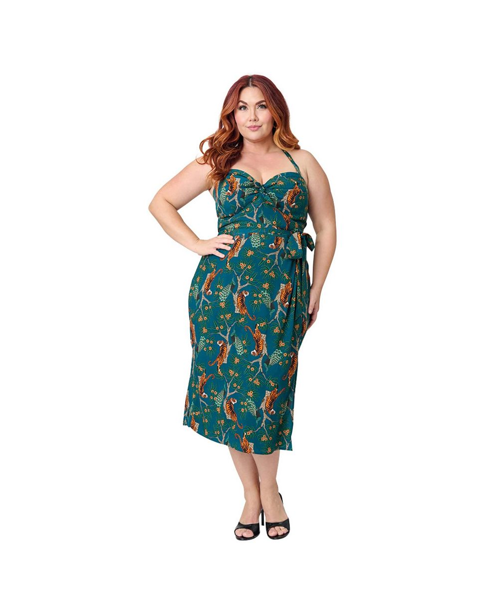Unique Vintage Plus Size Платье саронг без рукавов Leilani
