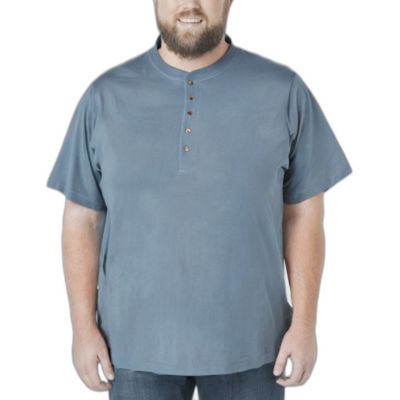 Мужская рубашка Henley Boulder Creek by KingSize Heavyweight Longer-Length Short-Sleeve