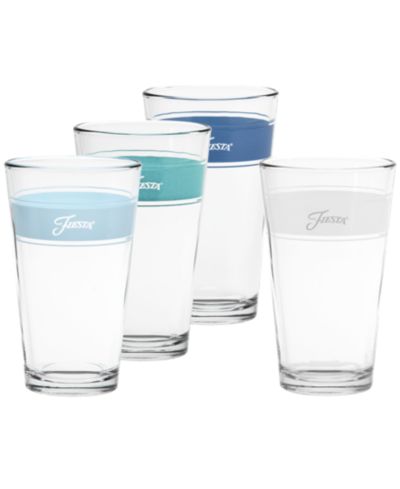 Fiesta Coastal Blues Tapered Cooler Glasses, Set of 4