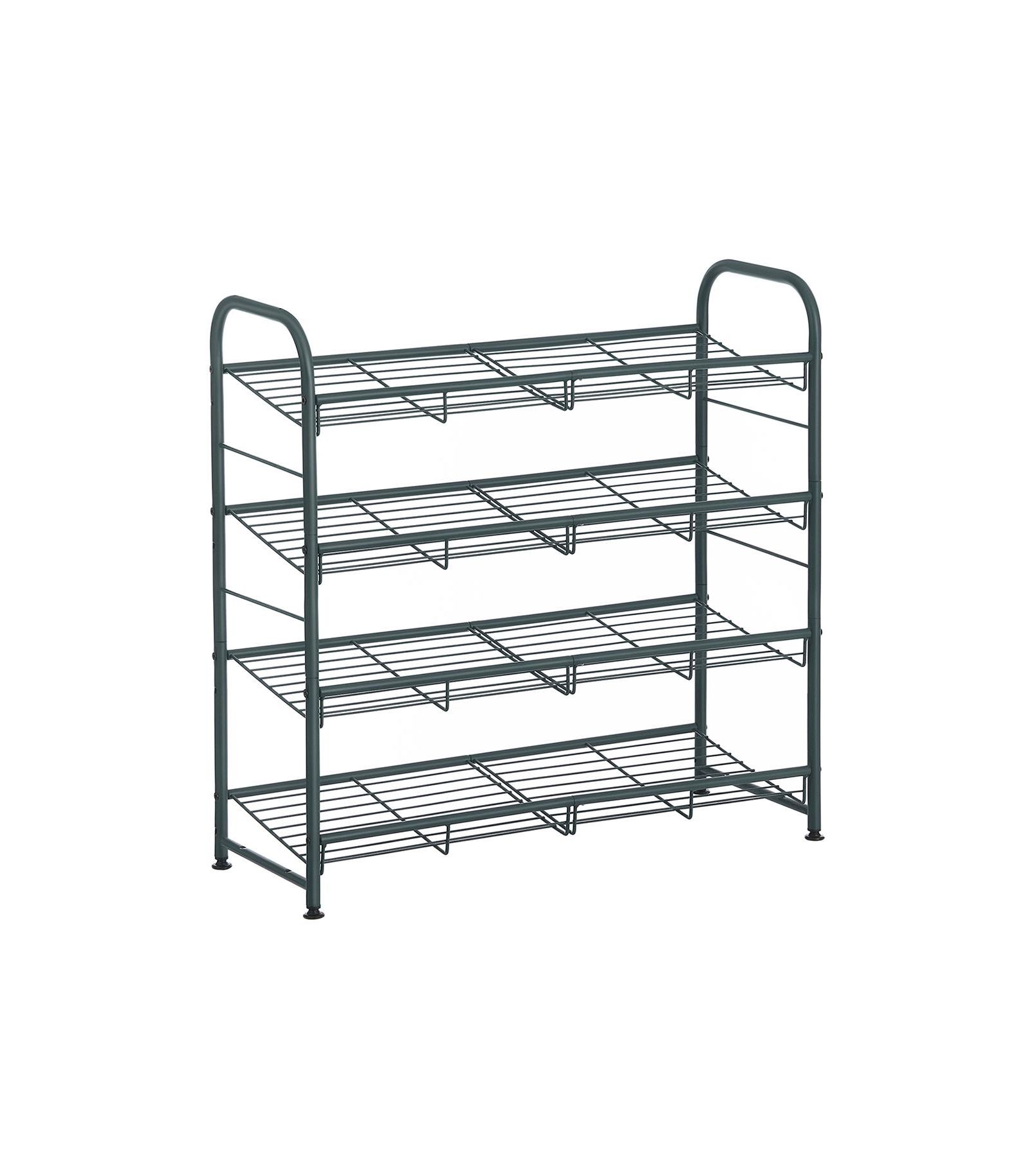 4-Tier Shoe Rack Storage Organizer, Hold up to 16 Pairs, Steel, for High Heels, Trainers, Slippers