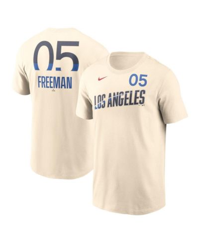 Мужская футболка Nike Freddie Freeman Cream Los Angeles Dodgers 2024 City Connect Fuse Name & Number