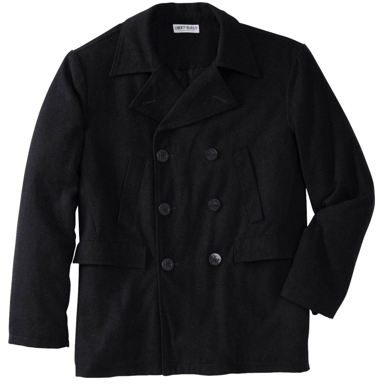 Liberty Blues Men's by KingSize Double-Breasted Wool Peacoat