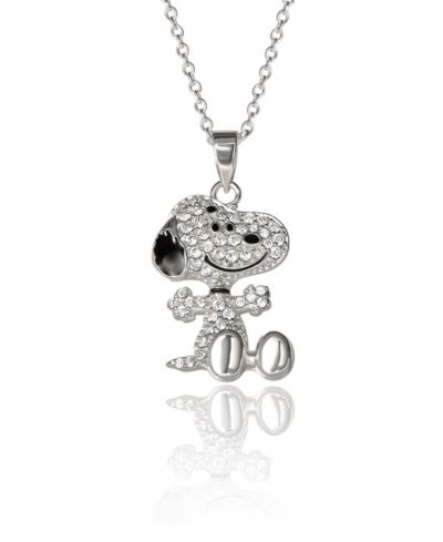 Подвеска Peanuts Snoopy Silver Plated 3D Pave 18'' Chain