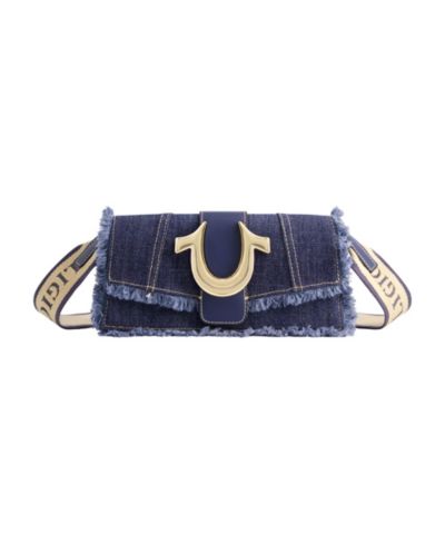 Денимная сумка True Religion с клапаном и ремешком с логотипом