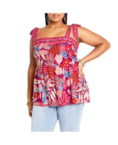 CITY CHIC Women's Paradiso Print Top