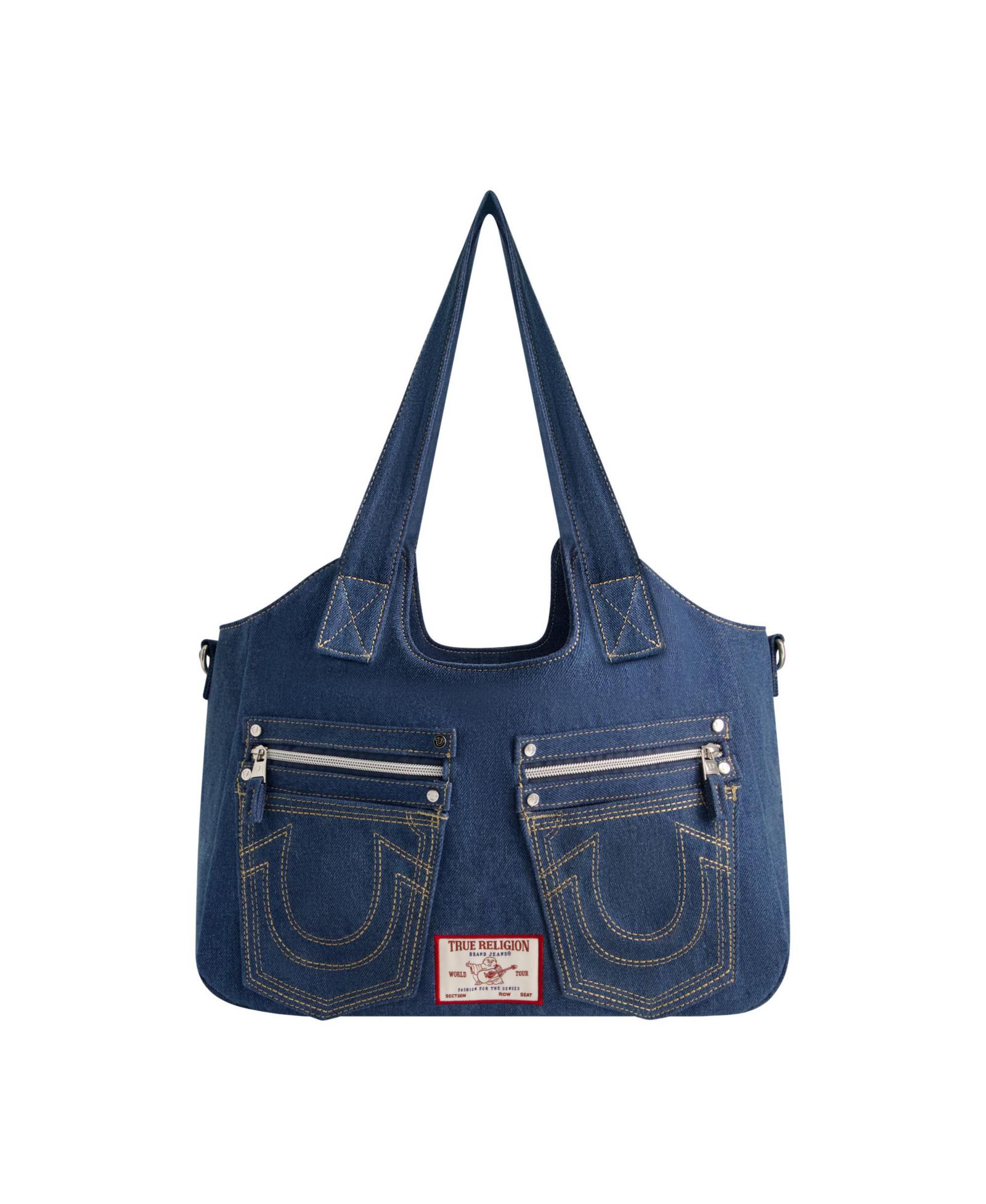 True Religion Horseshoe Stitch Denim Satchel сумка