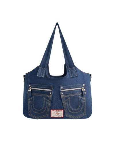 True Religion Horseshoe Stitch Denim Satchel сумка