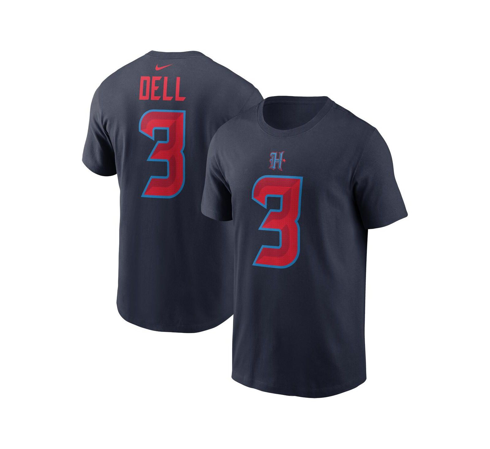 Nike Мужская футболка Houston Texans, темно-синяя, с именем и номером