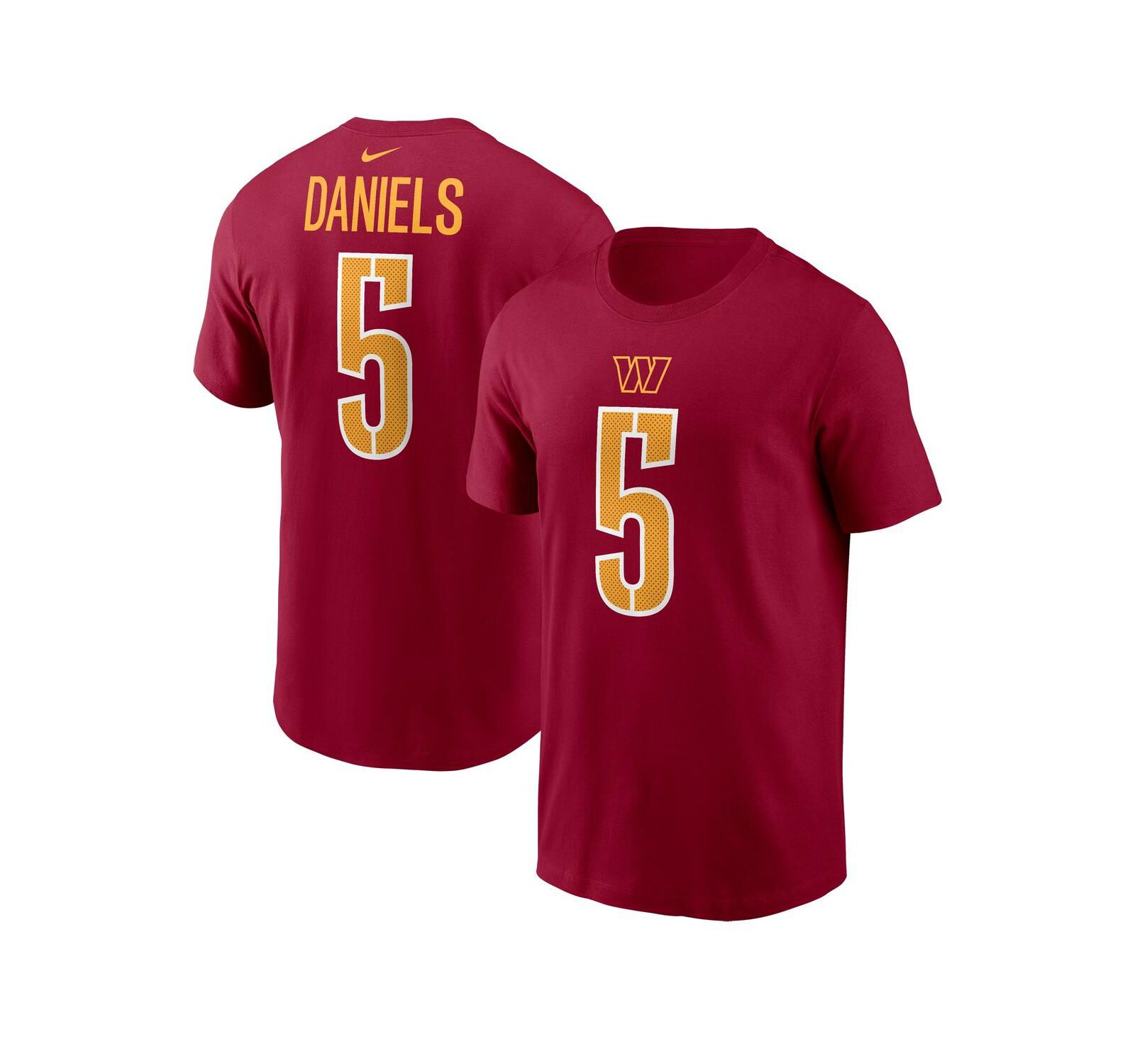 Футболка Nike для мальчиков и девочек Jayden Daniels Burgundy Washington Commanders 2024 NFL Draft First Round Pick Fuse Name & Number