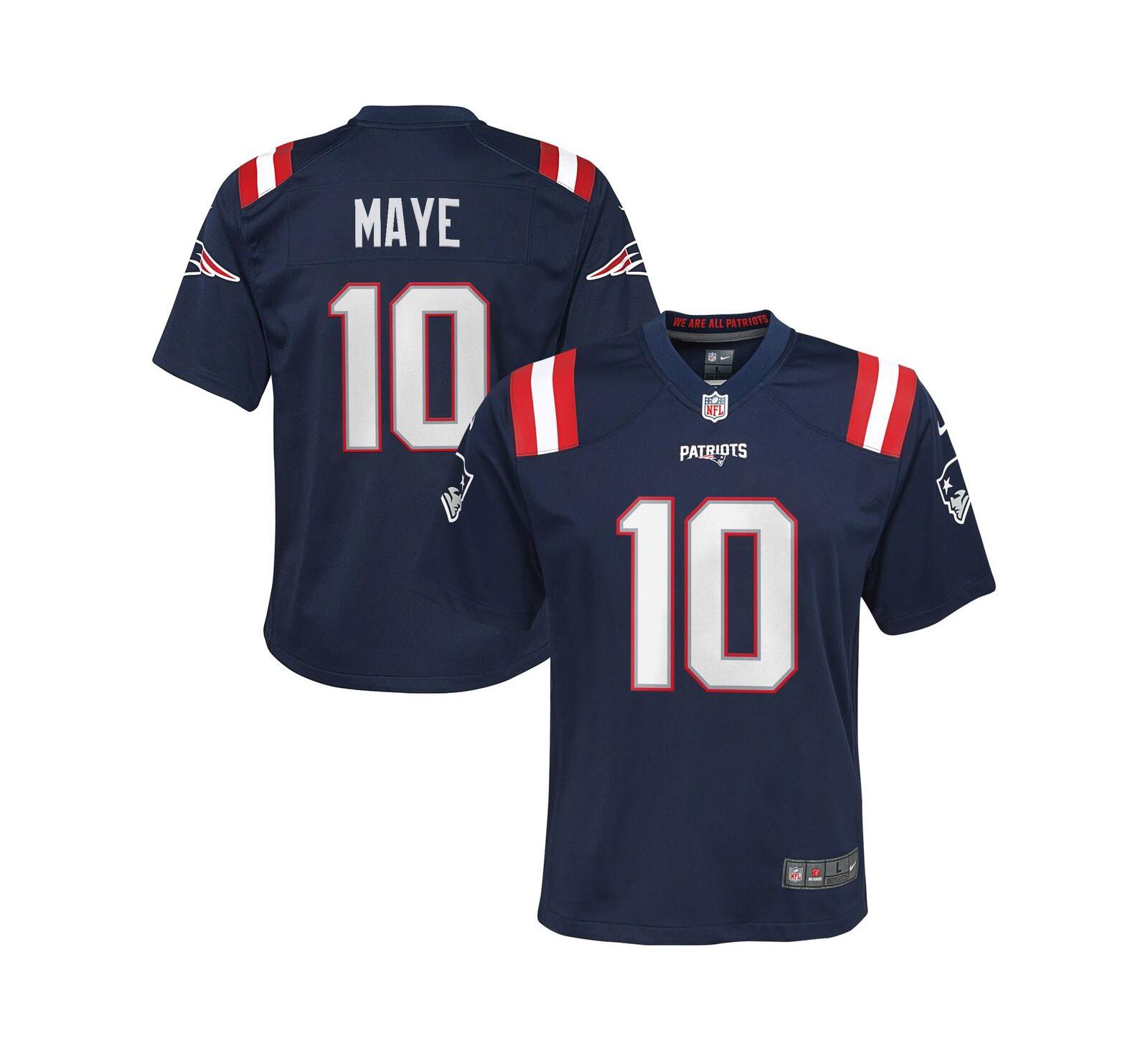Детская игровая джерси Nike Drake Maye New England Patriots
