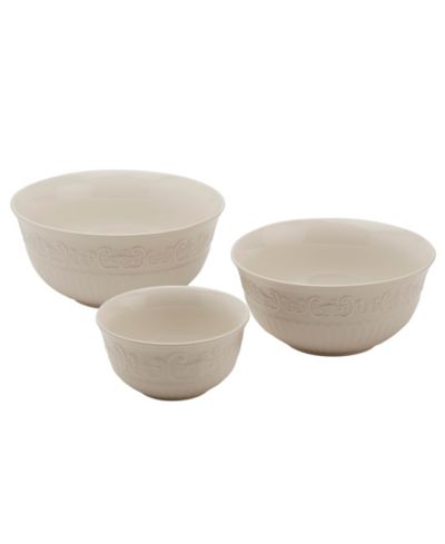 Набор белых мисок с тиснением Medici Tabletop Unlimited 3 Piece - 8", 7" 5"