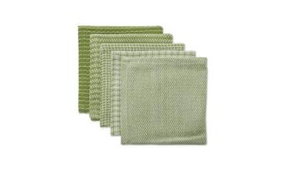 Design Imports Набор кухонных полотенец Assorted, 12x12", Antique Green, 5 шт