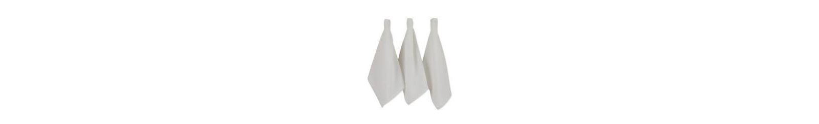 Design Imports Cotton Kitchen Collection Dishtowel Set, 18x26", White, 6 Piece