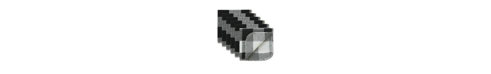 Набор кухонных полотенец Design Imports Scrubber, 12x12", Black Buffalo Check, 6 Piece
