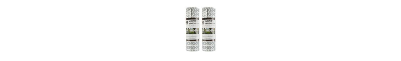 Design Imports Fridge Shelf Liner Collection Non-Adhesive, Cut to fit, Machine Washable, 12x120", Gray Herringbone, 2 Piece