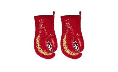 Design Imports Nautical Collection Cotton Kitchen, Oven Mitt Set, 7.5x13", Lobster Claws, 2 Piece