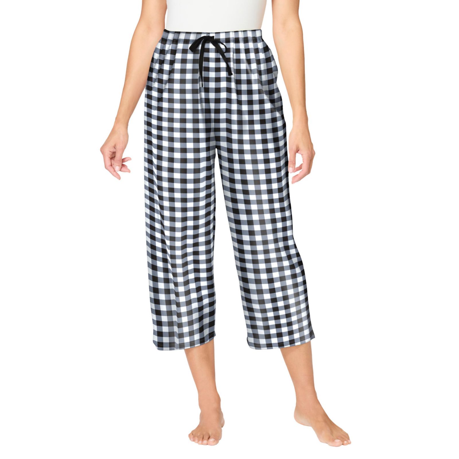 Женские брюки для сна Dreams & Co. Woven Sleep Capri Pant, Plus Size