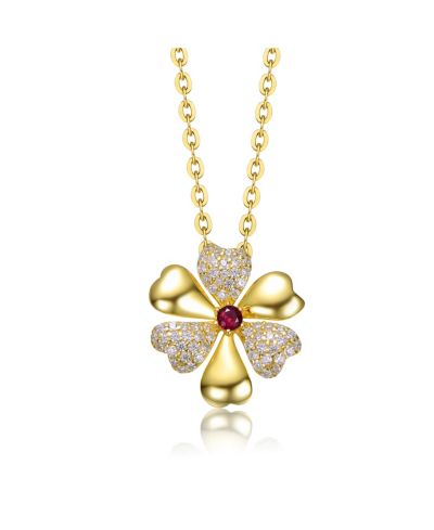 Подвеска-кулон Rachel Glauber Pave Flower с напылением 14k Gold