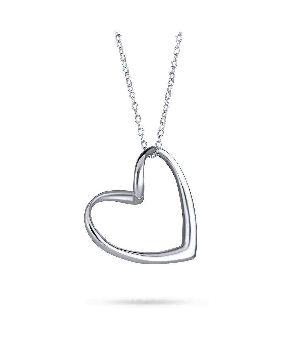Подвеска Bling Jewelry Floating Open Heart в серебре с цепочкой
