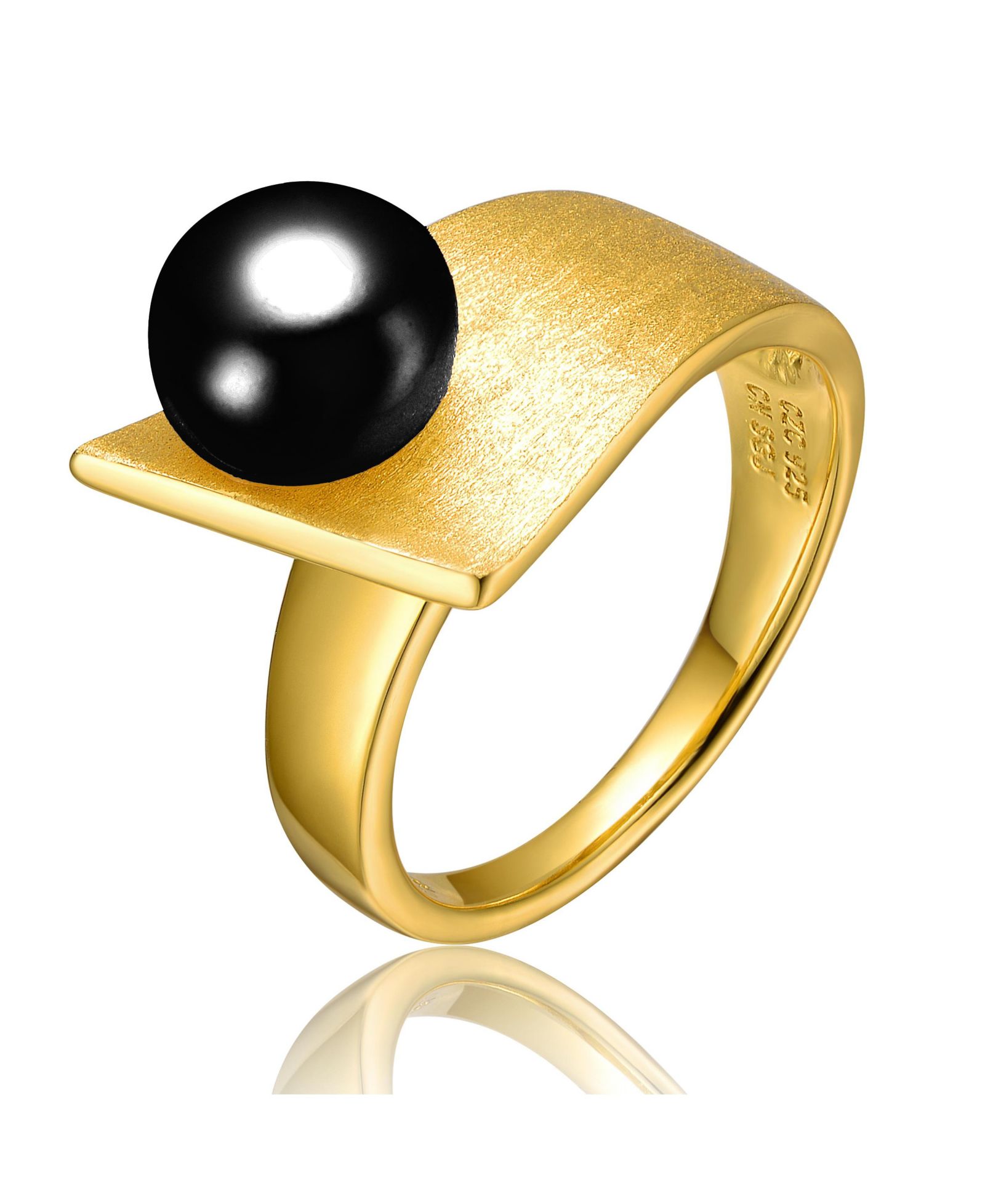Genevive Chic 14K Gold Plated Genuine Freshwater Pearl Statement Ring