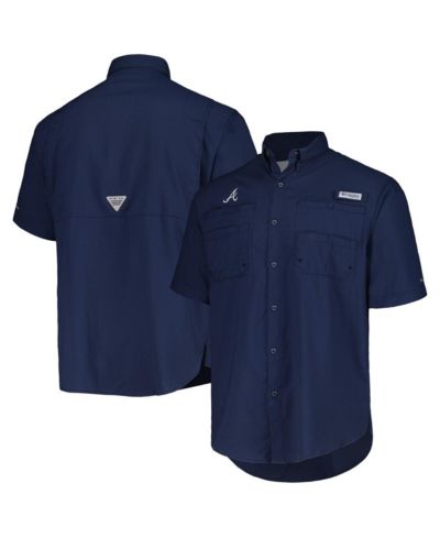 Columbia Мужская рубашка Columbia Men's Navy Atlanta Braves Tamiami Omni-Shade Button-Down Shirt