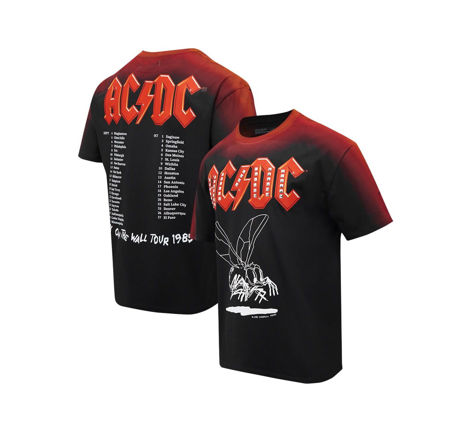 Мужская свободная футболка Freeze Max Black AC/DC Fly on the Wall Tour Loose T-Shirt