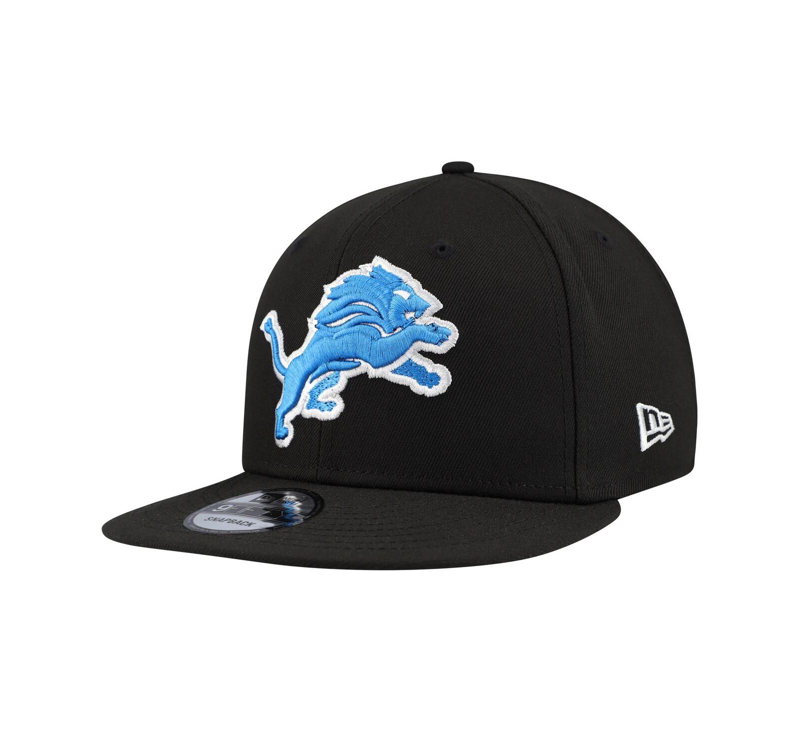 Мужская кепка New Era Black Detroit Lions Basic 9FIFTY Snapback