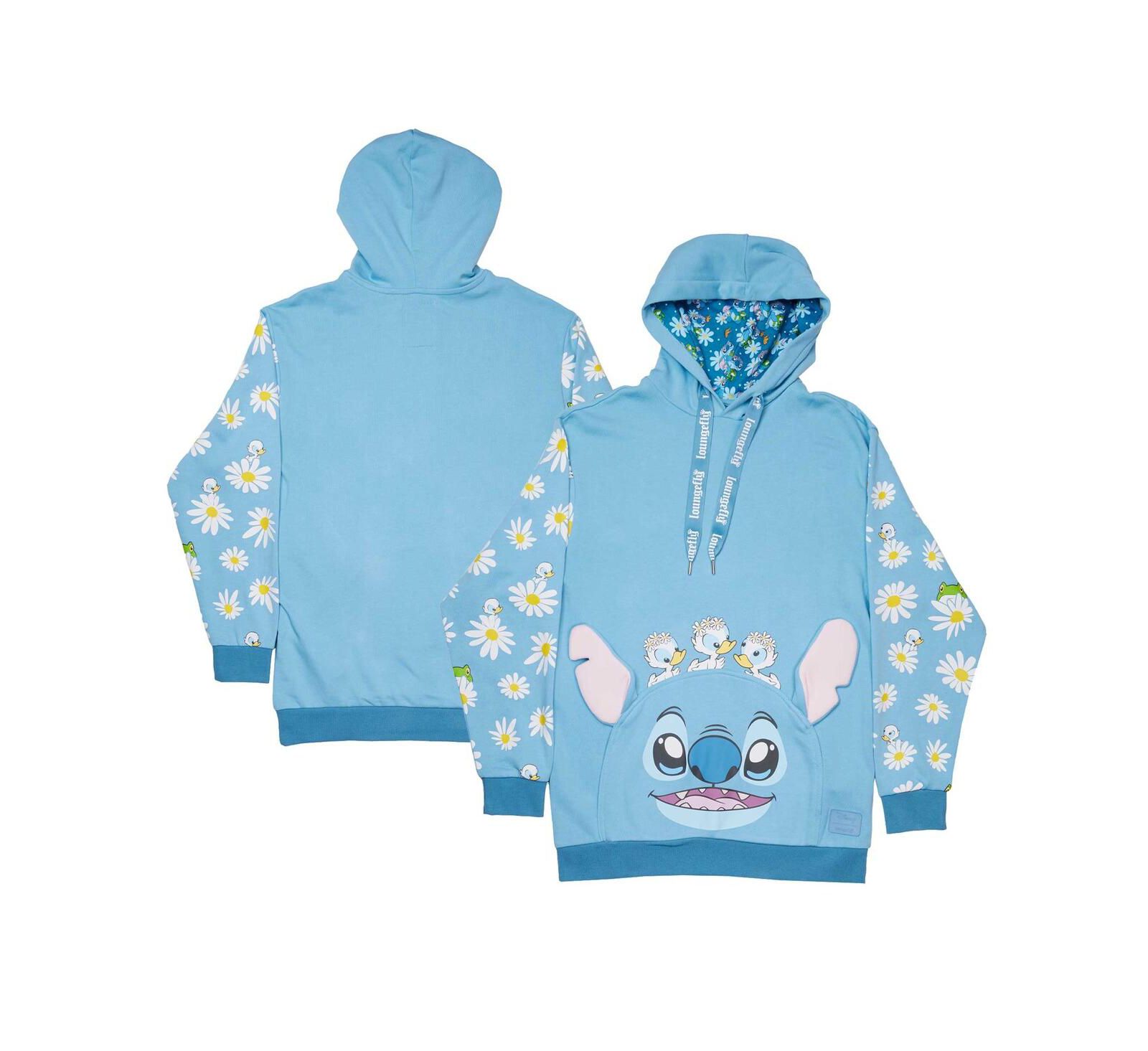 Мужская и женская толстовка Loungefly Light Blue Lilo and Stitch Springtime Daisy Pullover