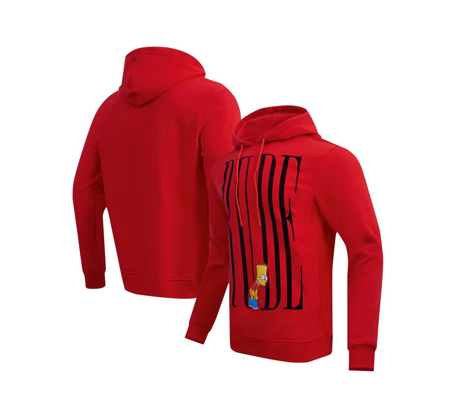Freeze Max Men's Red the Simpsons Bart Simpson Eat My Shorts Pullover Hoodie